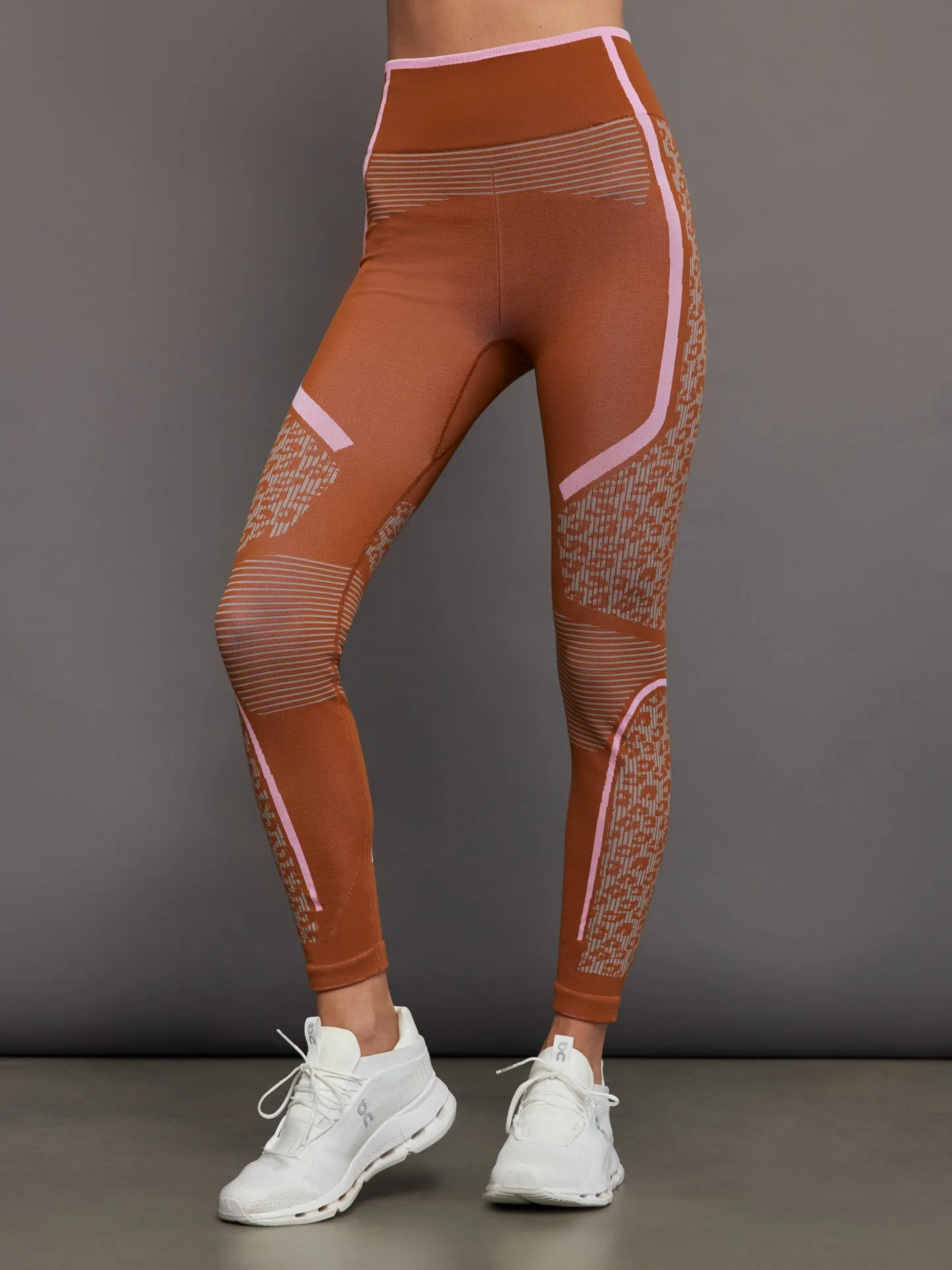 aSMC TrueStrength Seamless Yoga Leggings - dark caramel sac/dove grey/semi pink glow