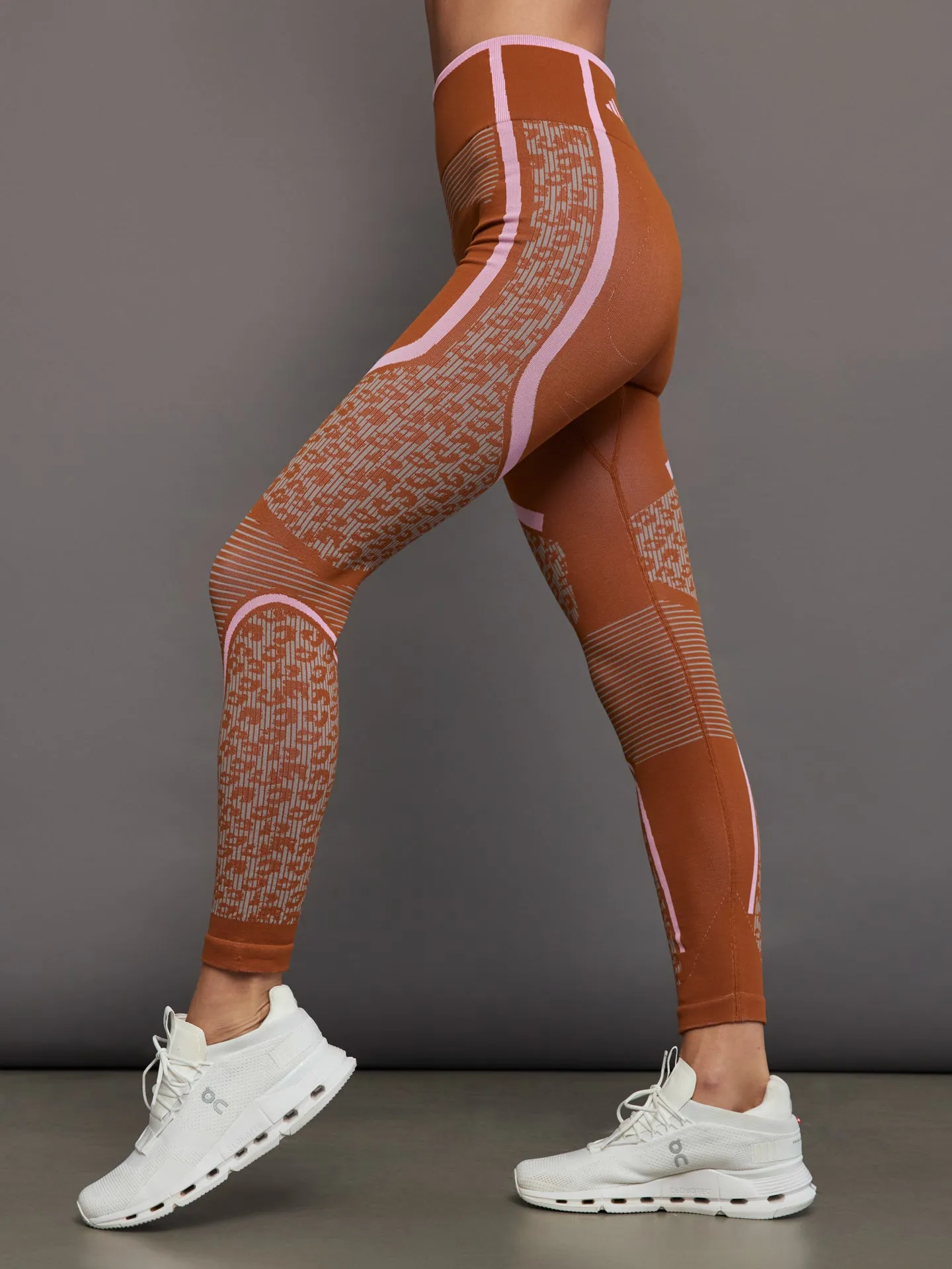 aSMC TrueStrength Seamless Yoga Leggings - dark caramel sac/dove grey/semi pink glow