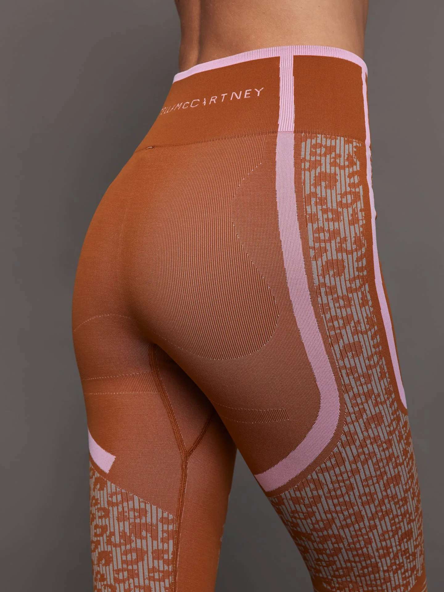 aSMC TrueStrength Seamless Yoga Leggings - dark caramel sac/dove grey/semi pink glow