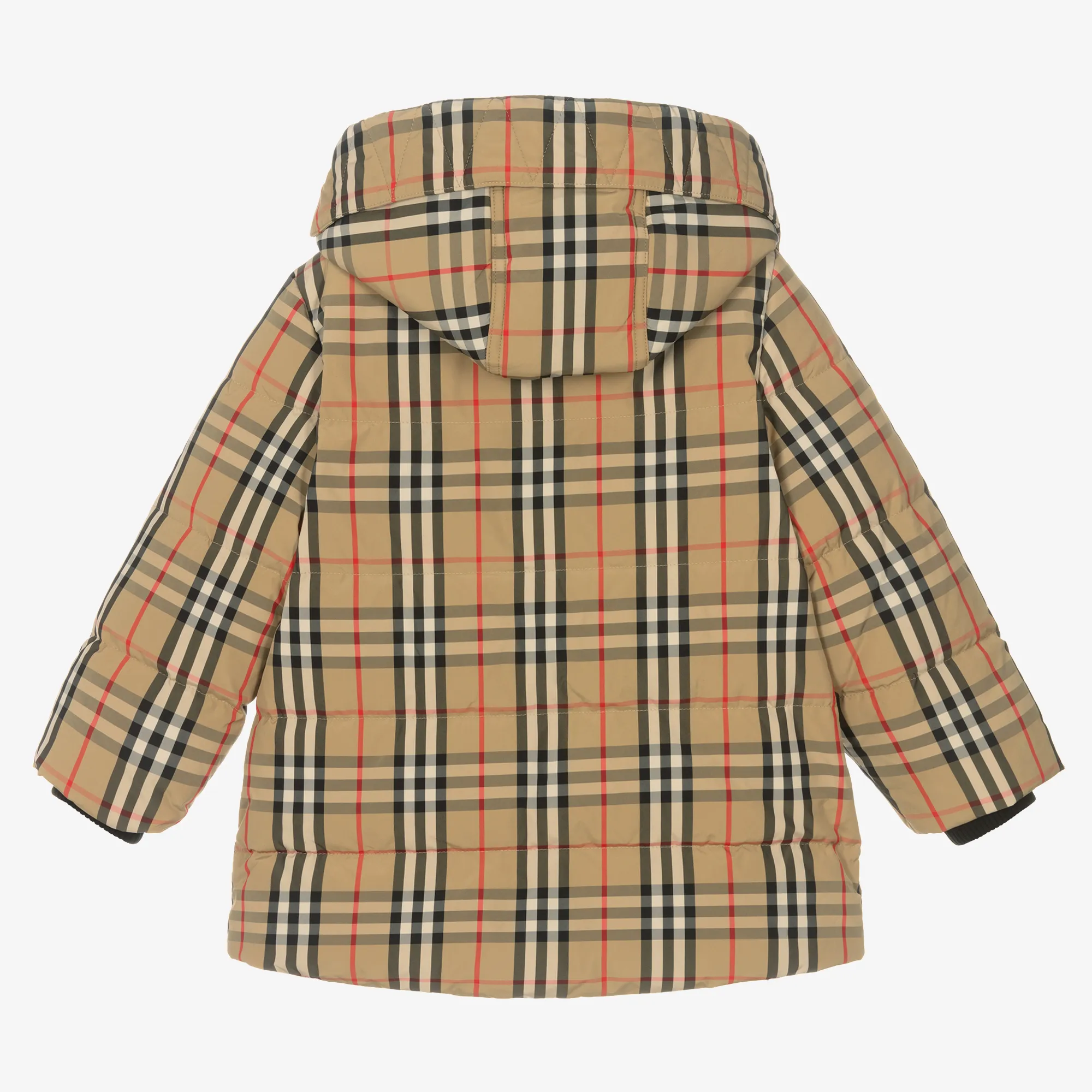 Beige Vintage Check Down Coat