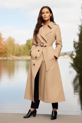 Belted Button Closure Trench Coat