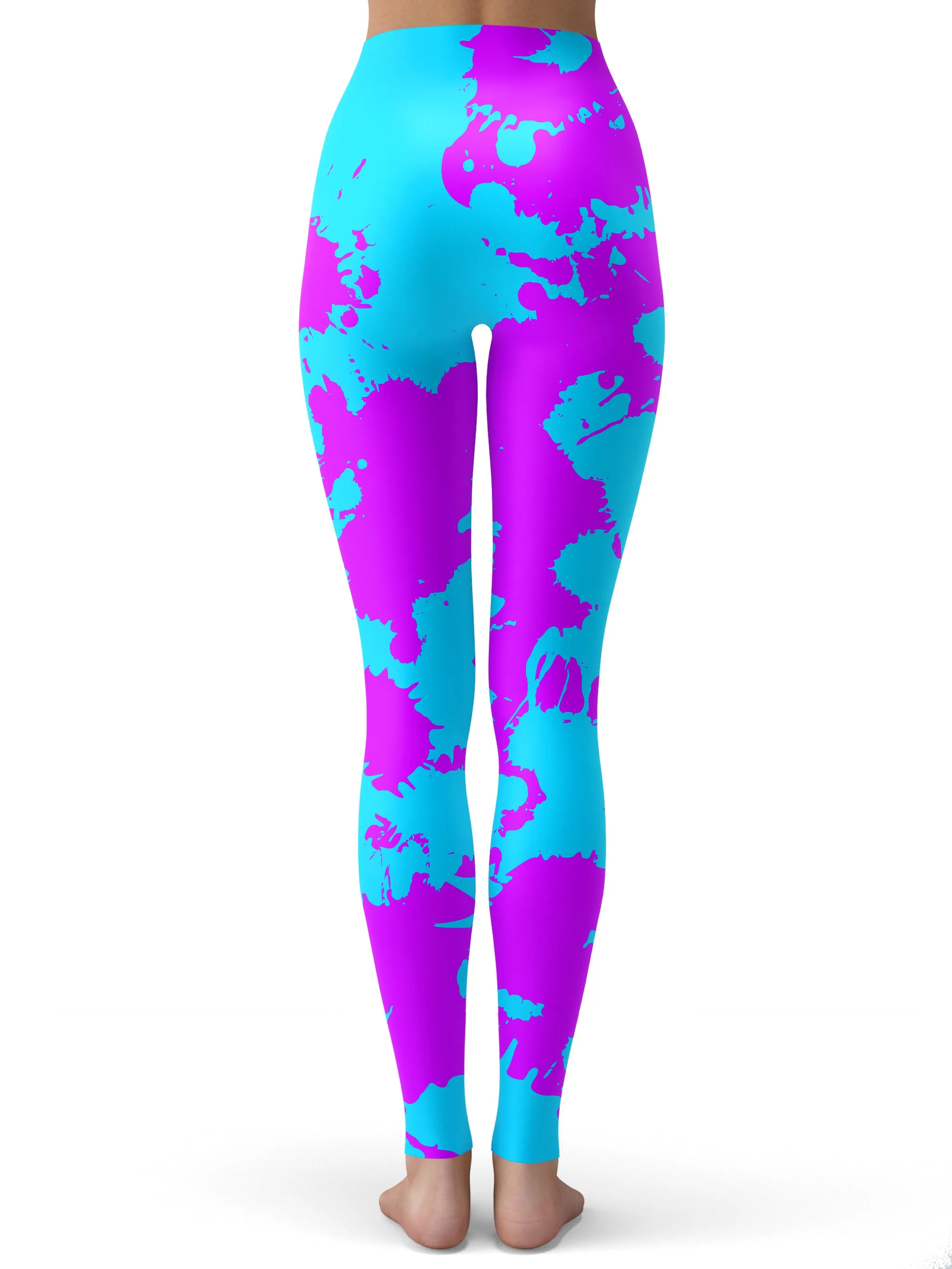 Blue and Purple Paint Splatter Leggings