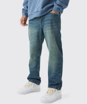 boohooMAN Mens Straight Rigid Tinted Denim Jeans