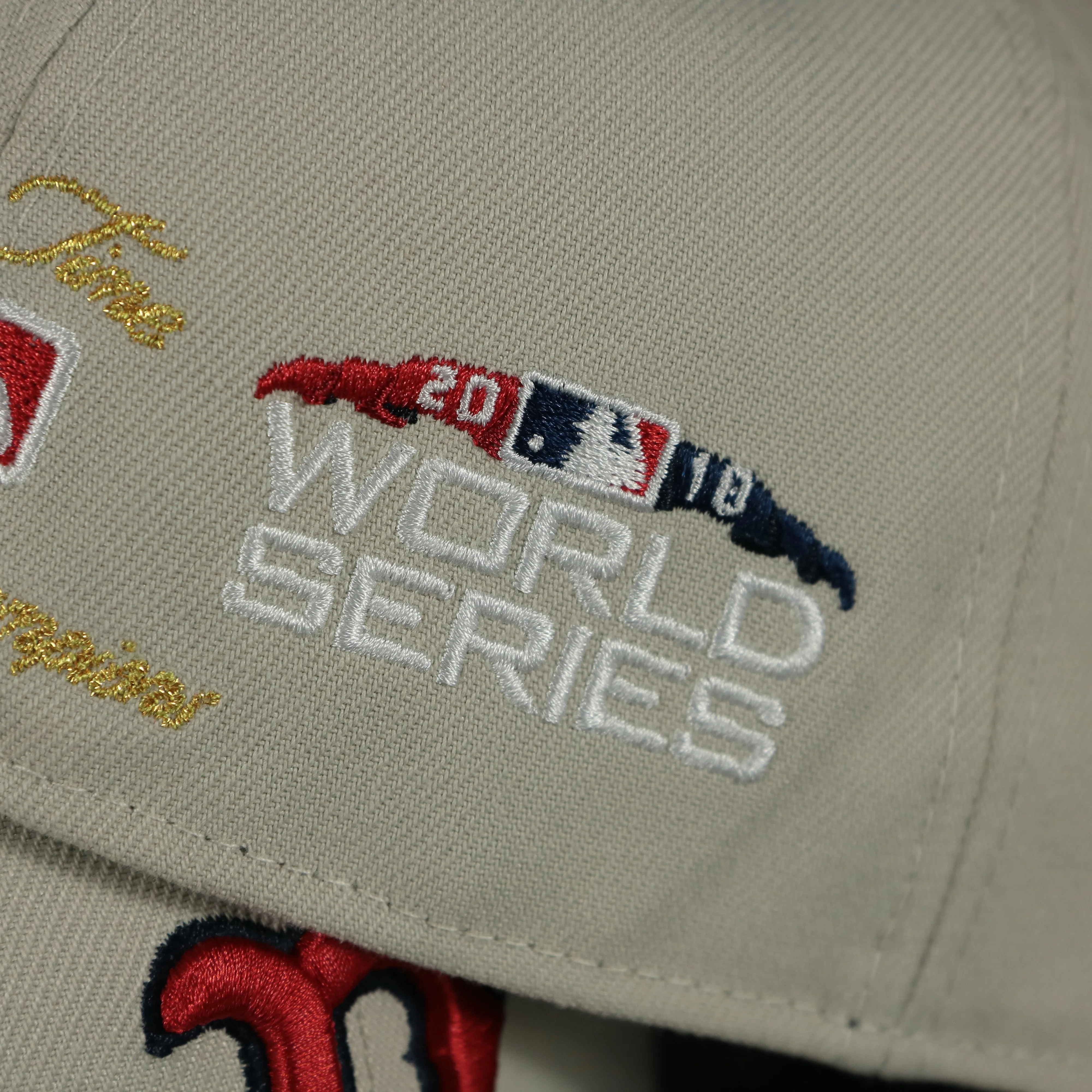 Boston Red Sox World Class 9-Time World Series Champions Two Tone Grey Bottom | Sand/Navy 59Fifty Fitted Cap