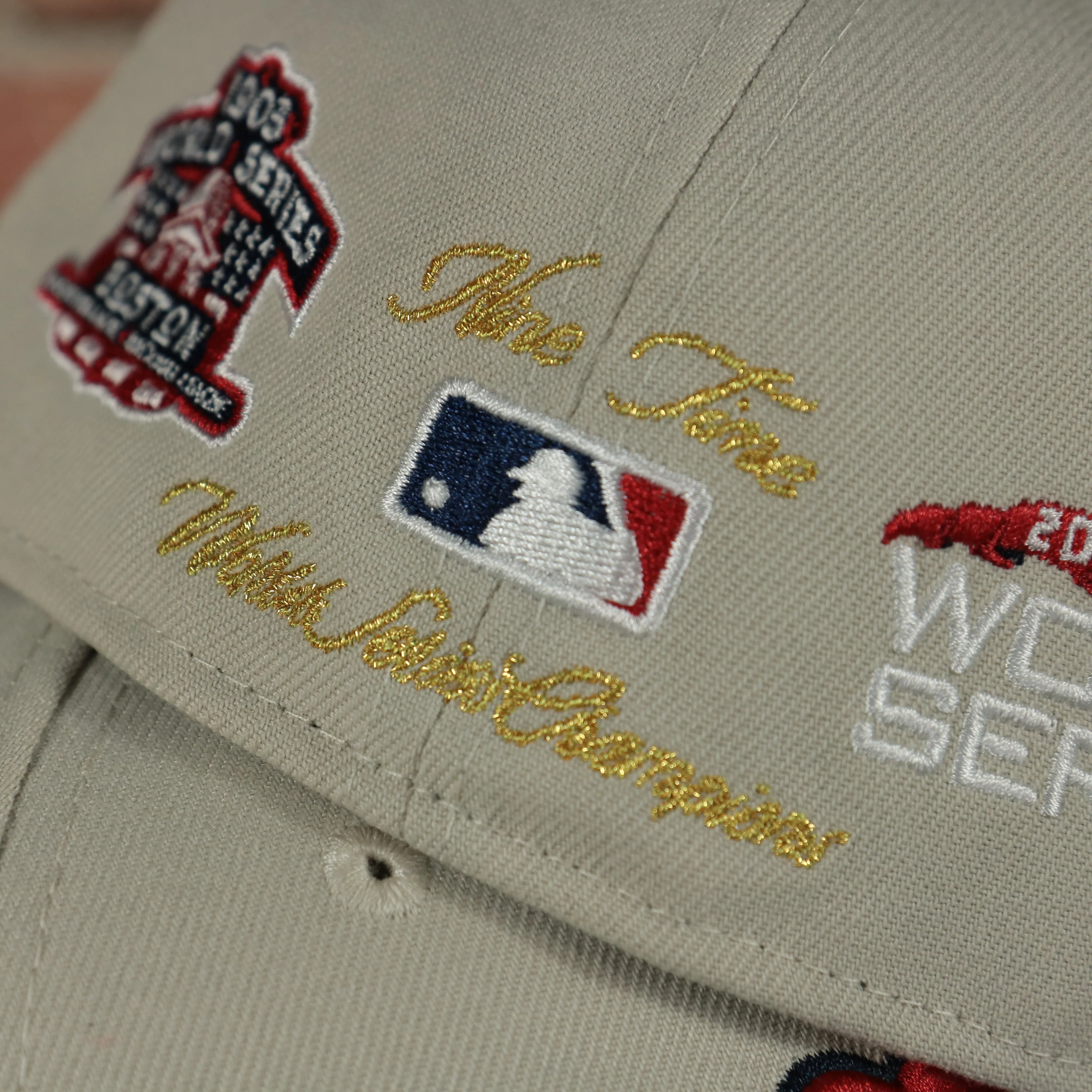 Boston Red Sox World Class 9-Time World Series Champions Two Tone Grey Bottom | Sand/Navy 59Fifty Fitted Cap