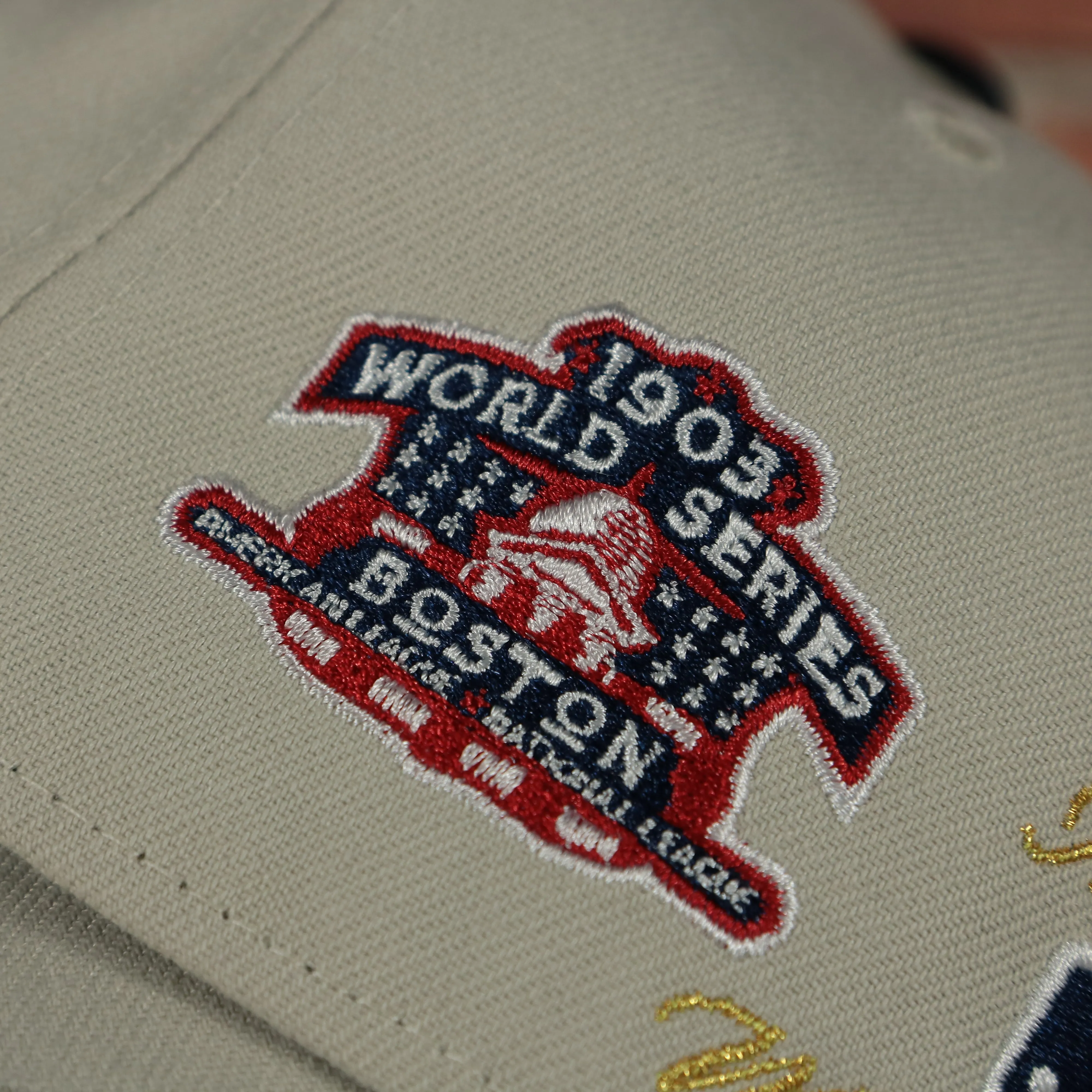 Boston Red Sox World Class 9-Time World Series Champions Two Tone Grey Bottom | Sand/Navy 59Fifty Fitted Cap