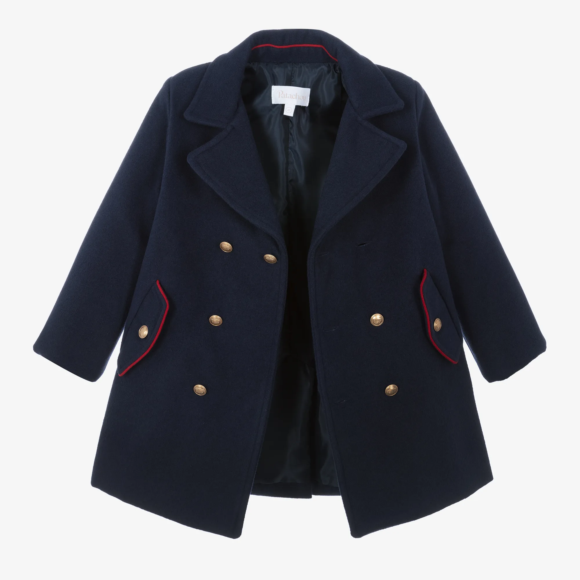 Boys Navy Blue Felted Coat