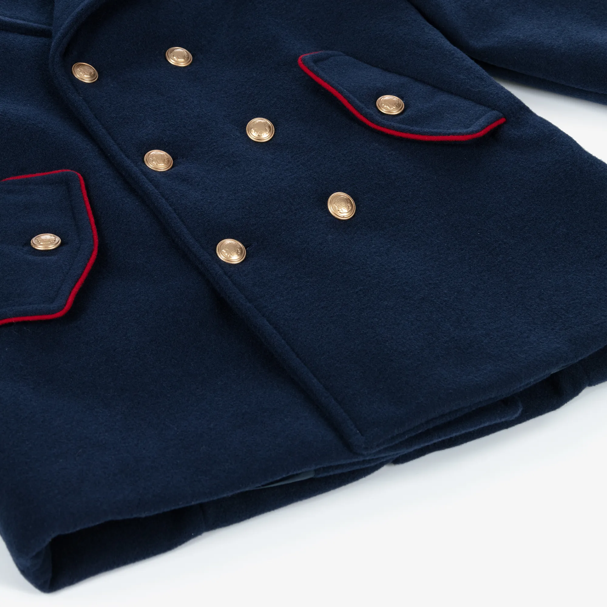 Boys Navy Blue Felted Coat