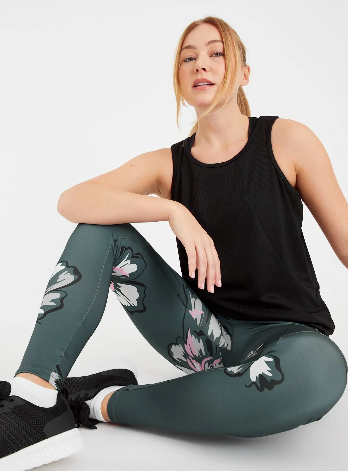 Buy Active Green Floral Leggings 16 | Leggings | Tu