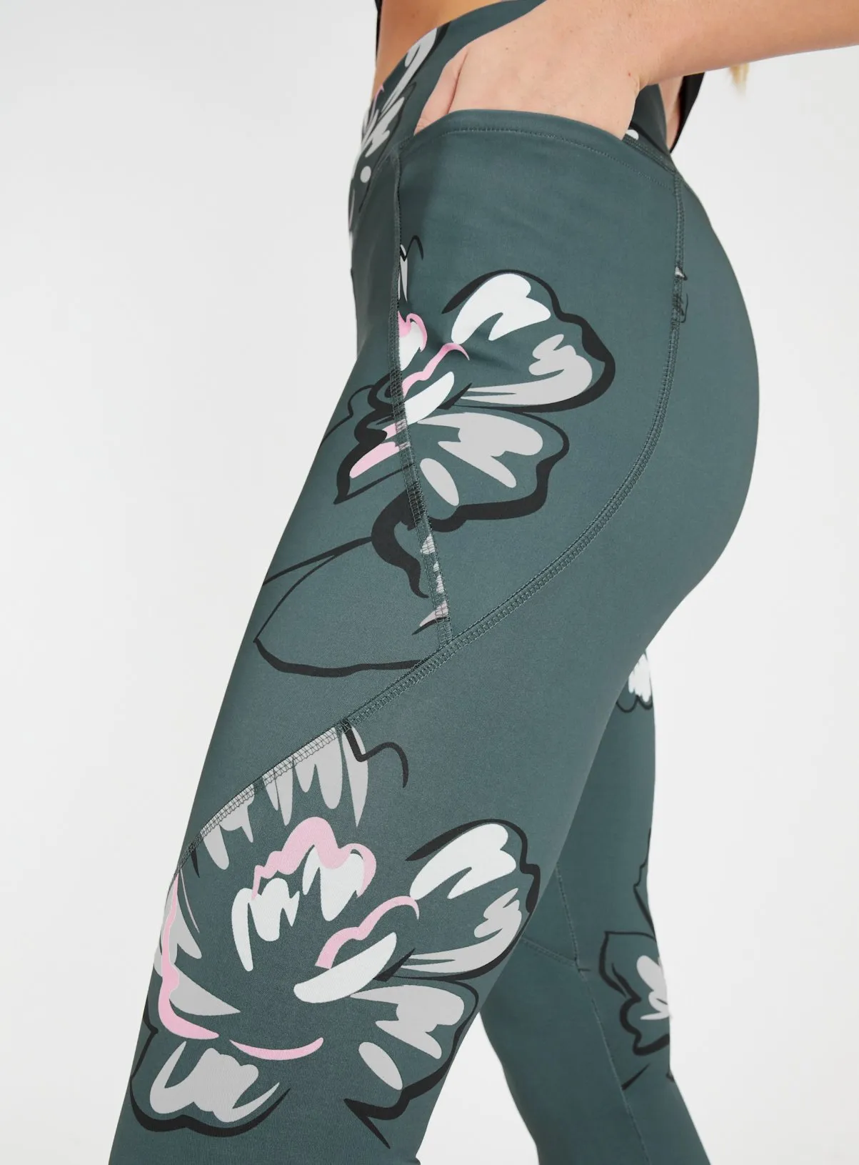 Buy Active Green Floral Leggings 16 | Leggings | Tu