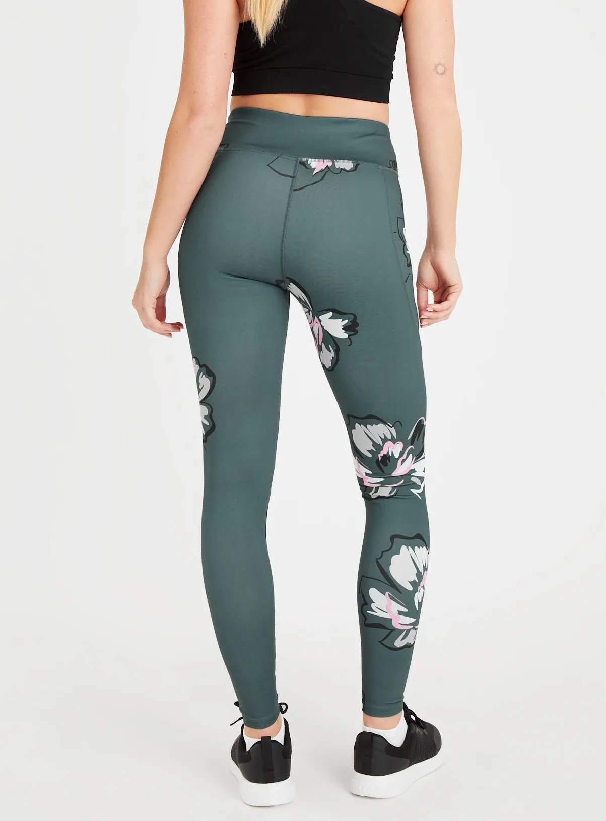 Buy Active Green Floral Leggings 16 | Leggings | Tu