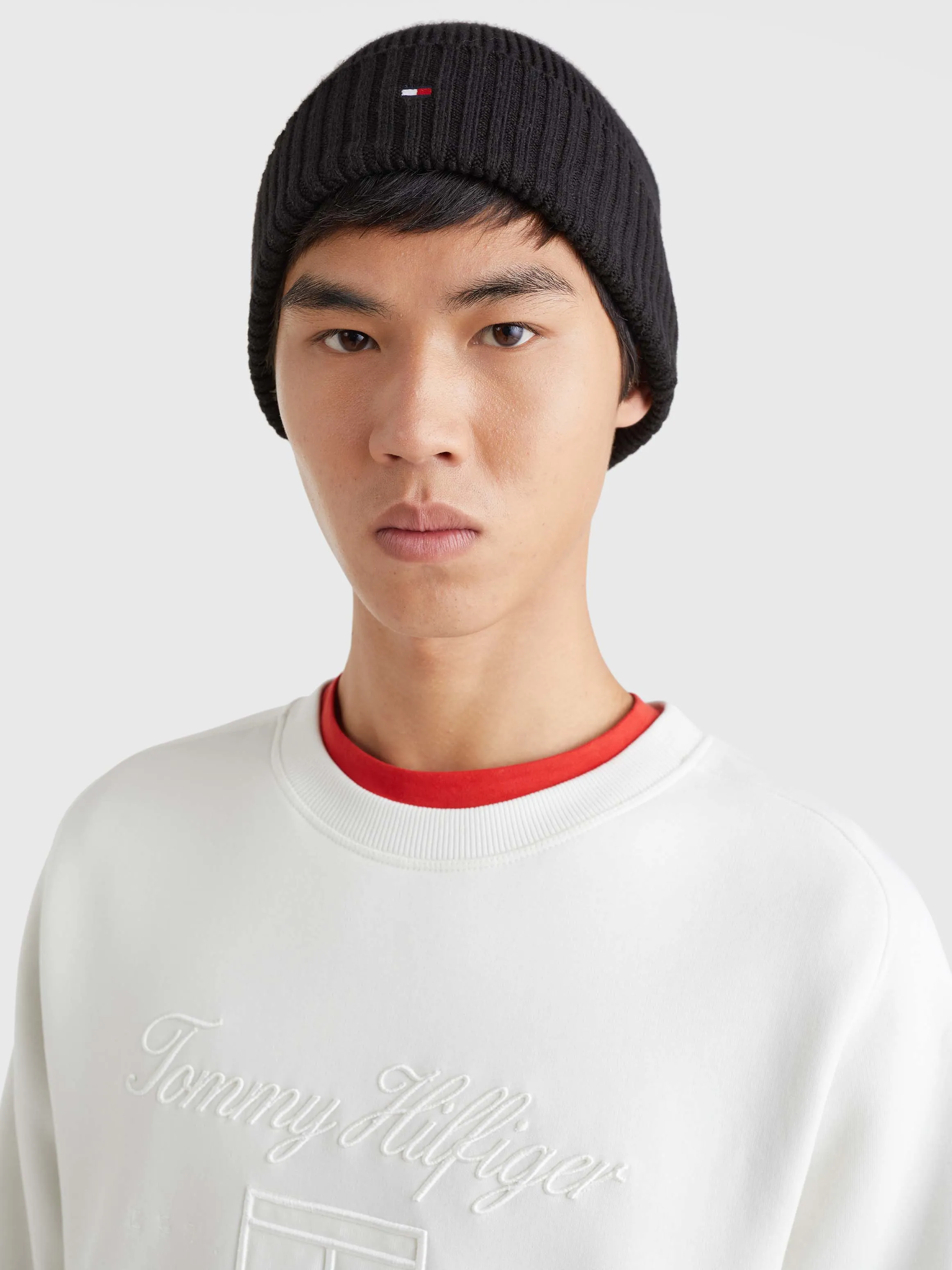 Essential Flag Rib-Knit Beanie | Hats, Gloves & Scarves | Tommy Hilfiger