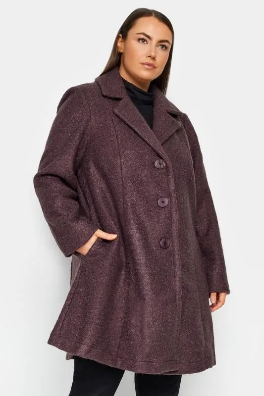 Evans Burgundy Boucle Coat