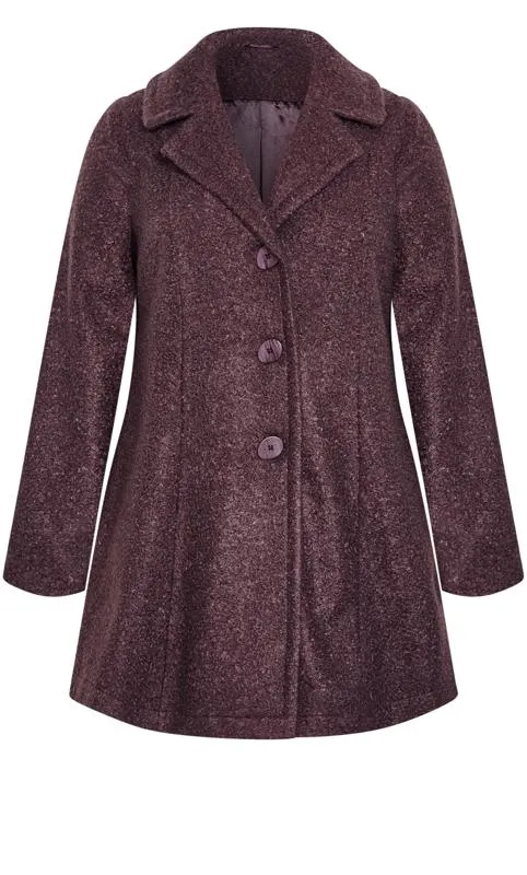 Evans Burgundy Boucle Coat