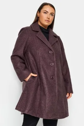 Evans Burgundy Boucle Coat