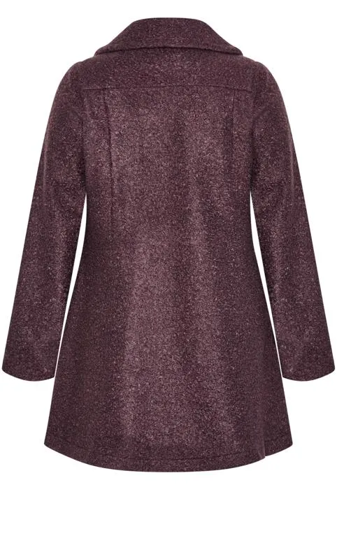 Evans Burgundy Boucle Coat