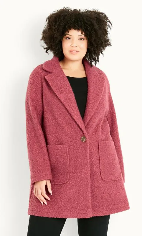 Evans Pink Boucle Coat