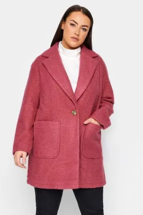 Evans Pink Boucle Coat