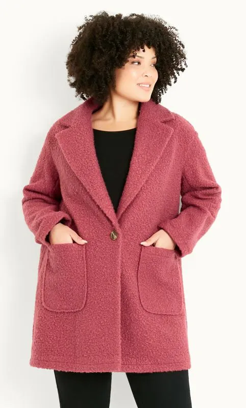 Evans Pink Boucle Coat