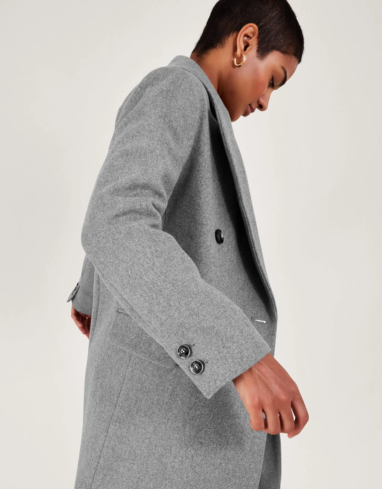 Fay Double Breasted Coat Grey