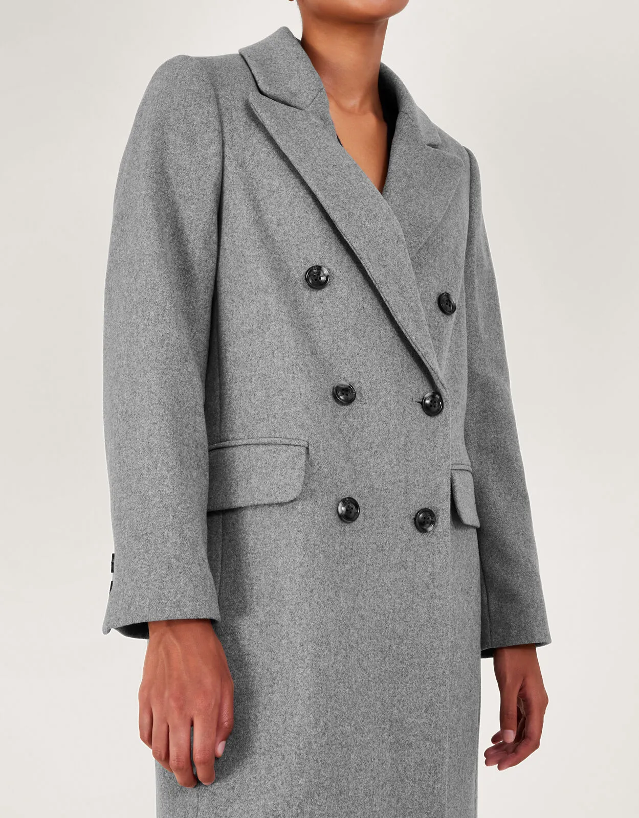 Fay Double Breasted Coat Grey