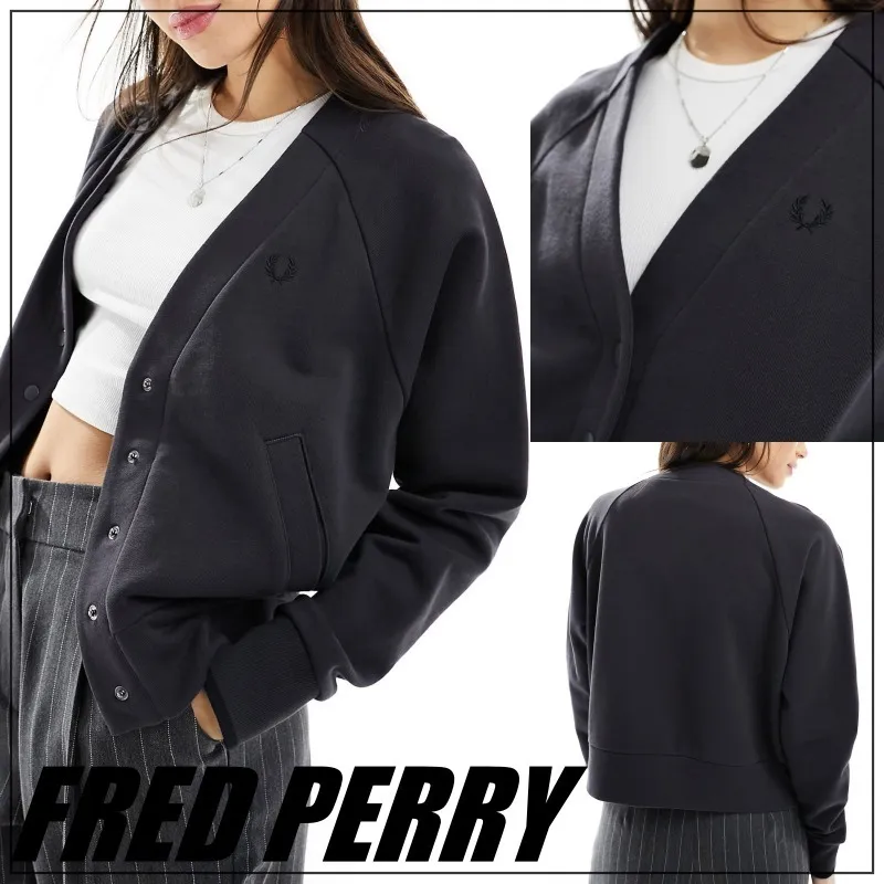 FRED PERRY  |Casual Style Sweat Street Style Long Sleeves Plain Cotton