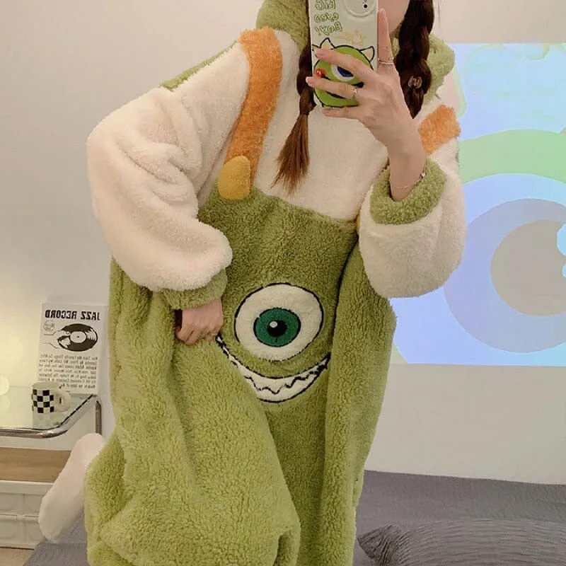 Fuzzy Coat Mike Wazowski Pajamas