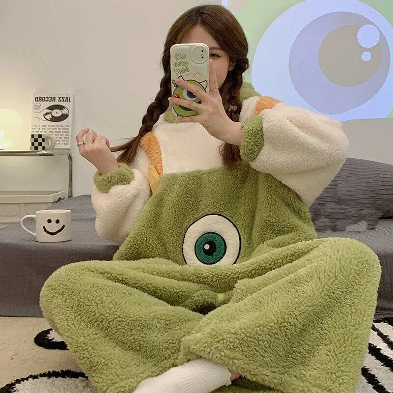 Fuzzy Coat Mike Wazowski Pajamas