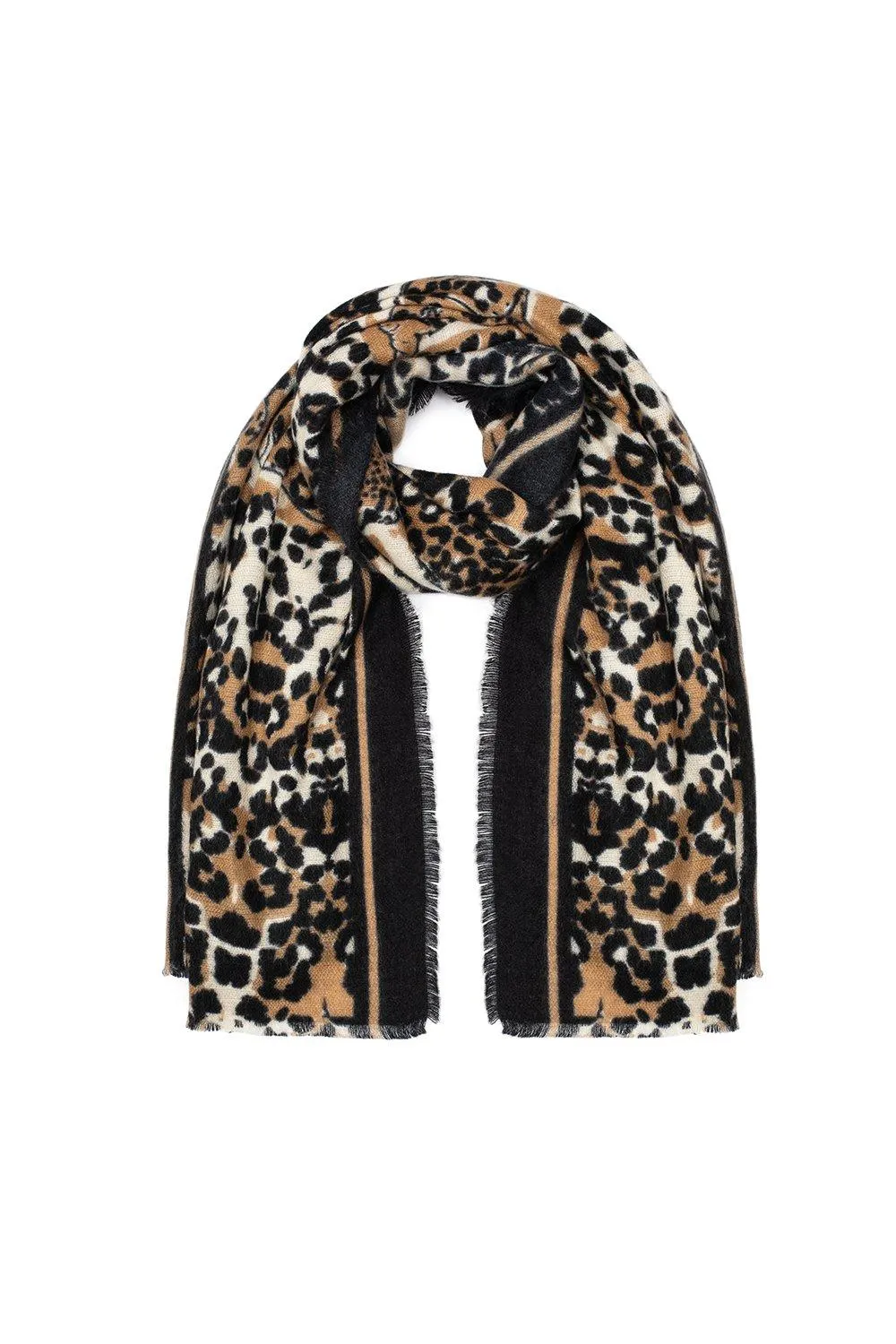 Gloves & Scarves | Neutral 'Wildcat' Large Rectangular Scarf | Bibi Bijoux