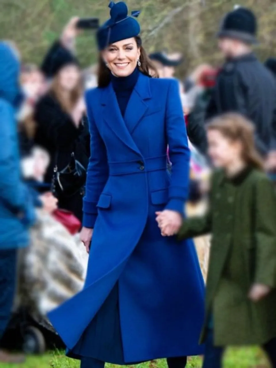 Kate Middleton Christmas Day Service Blue Coat