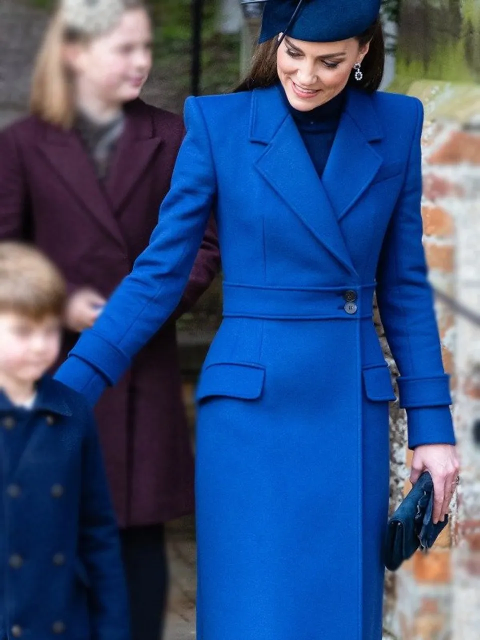 Kate Middleton Christmas Day Service Blue Coat