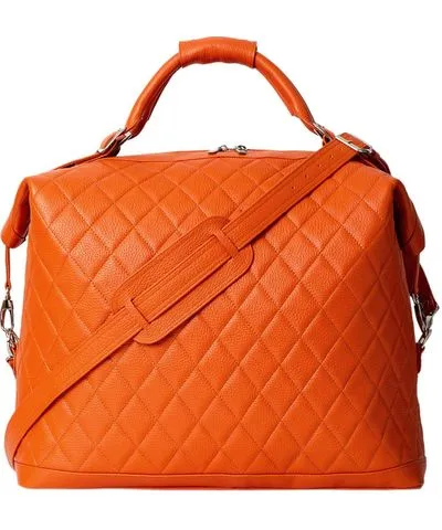 Laura Olaru Women's Yellow / Orange Alessandro Orange Leather Travel Bag