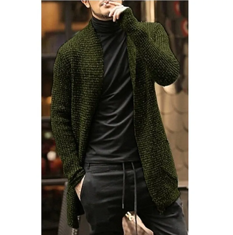 Long sleeve cardigan trench coat For Men