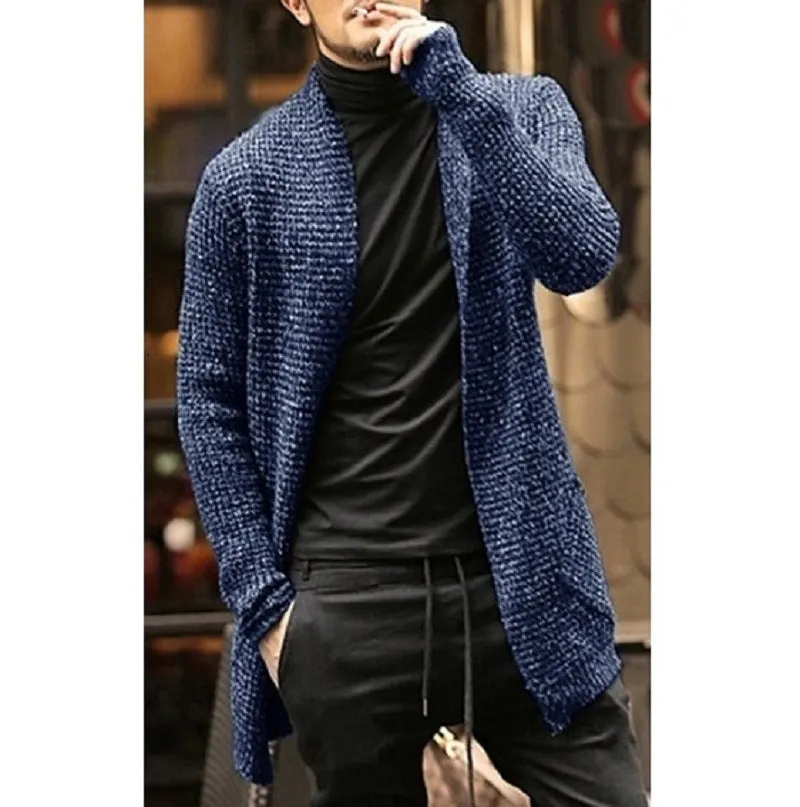 Long sleeve cardigan trench coat For Men