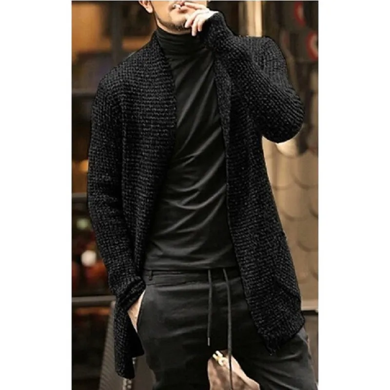 Long sleeve cardigan trench coat For Men