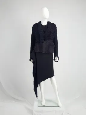 Maison Martin Margiela artisanal black jumper made of scarves and jumpers