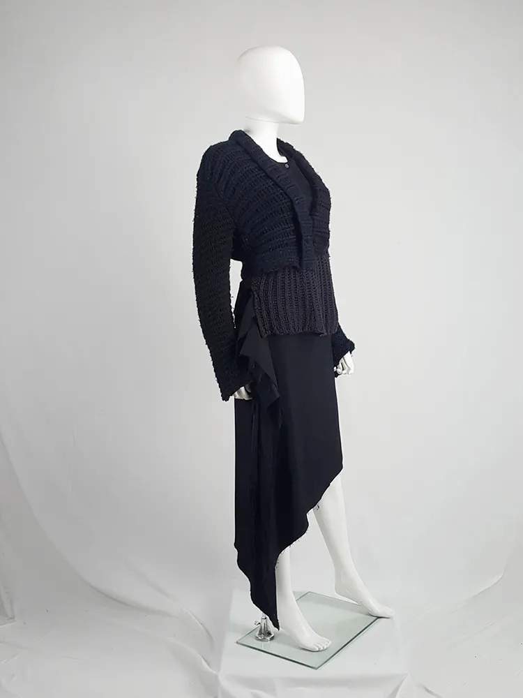 Maison Martin Margiela artisanal black jumper made of scarves and jumpers