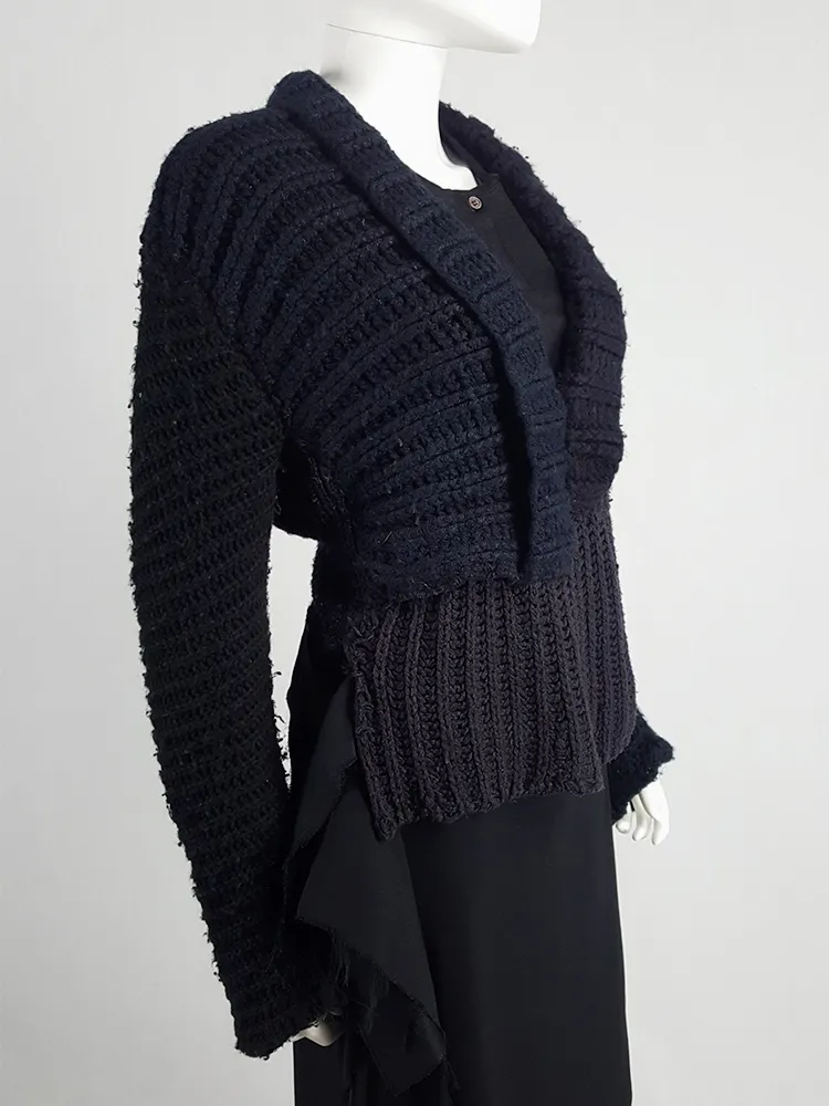 Maison Martin Margiela artisanal black jumper made of scarves and jumpers