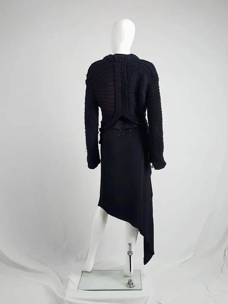 Maison Martin Margiela artisanal black jumper made of scarves and jumpers