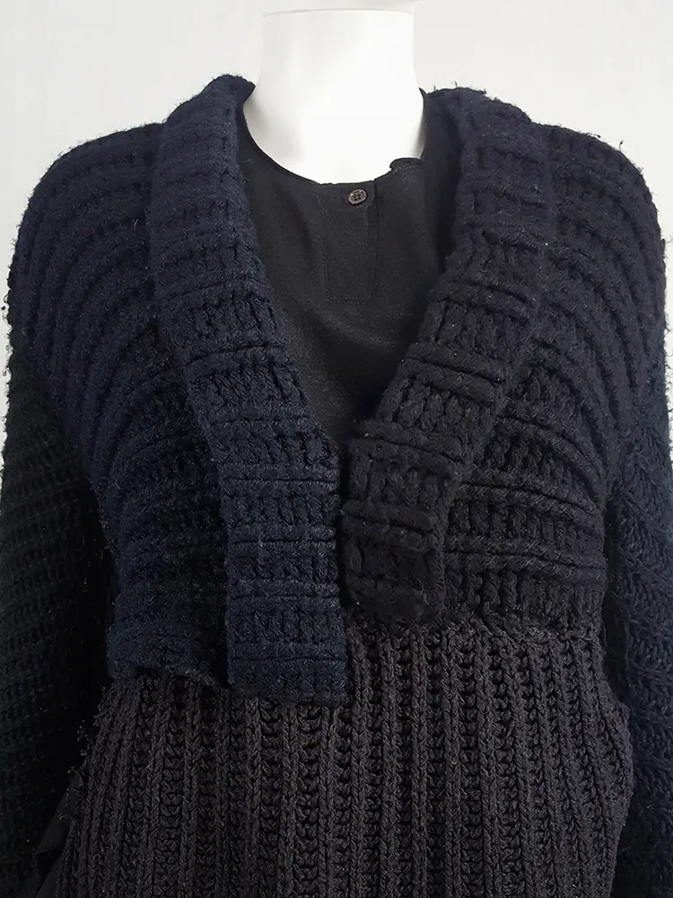 Maison Martin Margiela artisanal black jumper made of scarves and jumpers