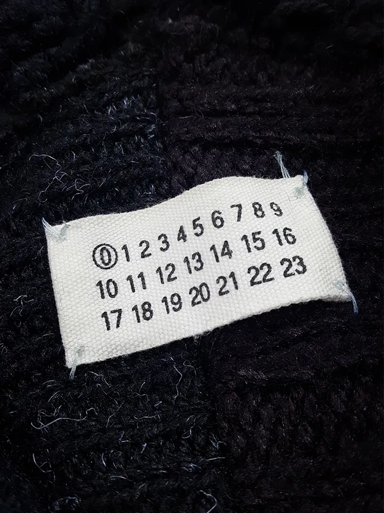 Maison Martin Margiela artisanal black jumper made of scarves and jumpers