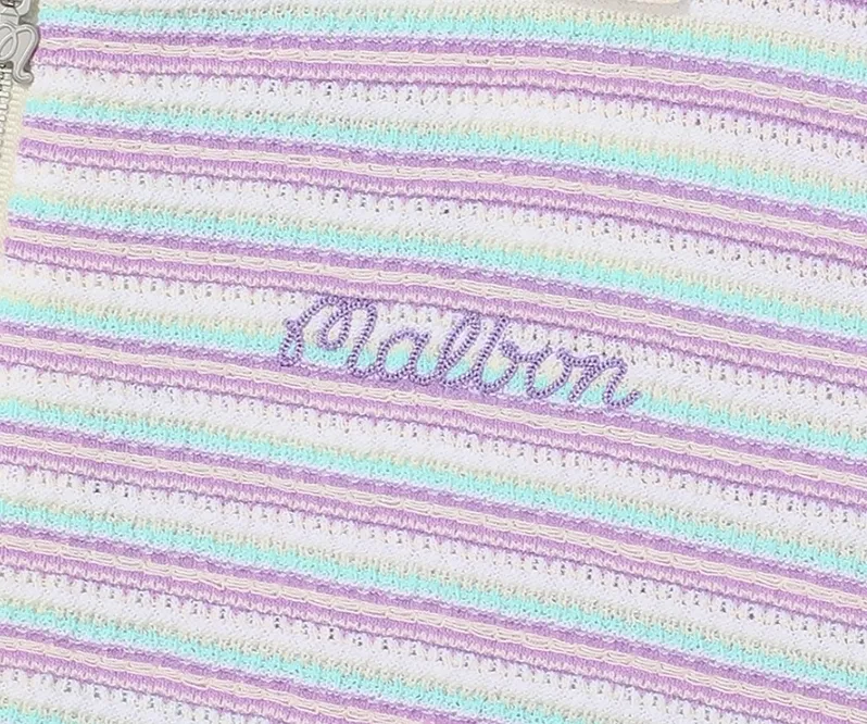 Malbon Golf  |Stripes Short Sleeves Cardigans