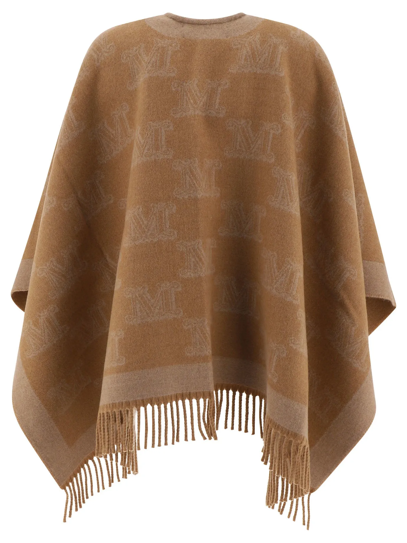 MAX MARA Elegant Beige Wool Cape