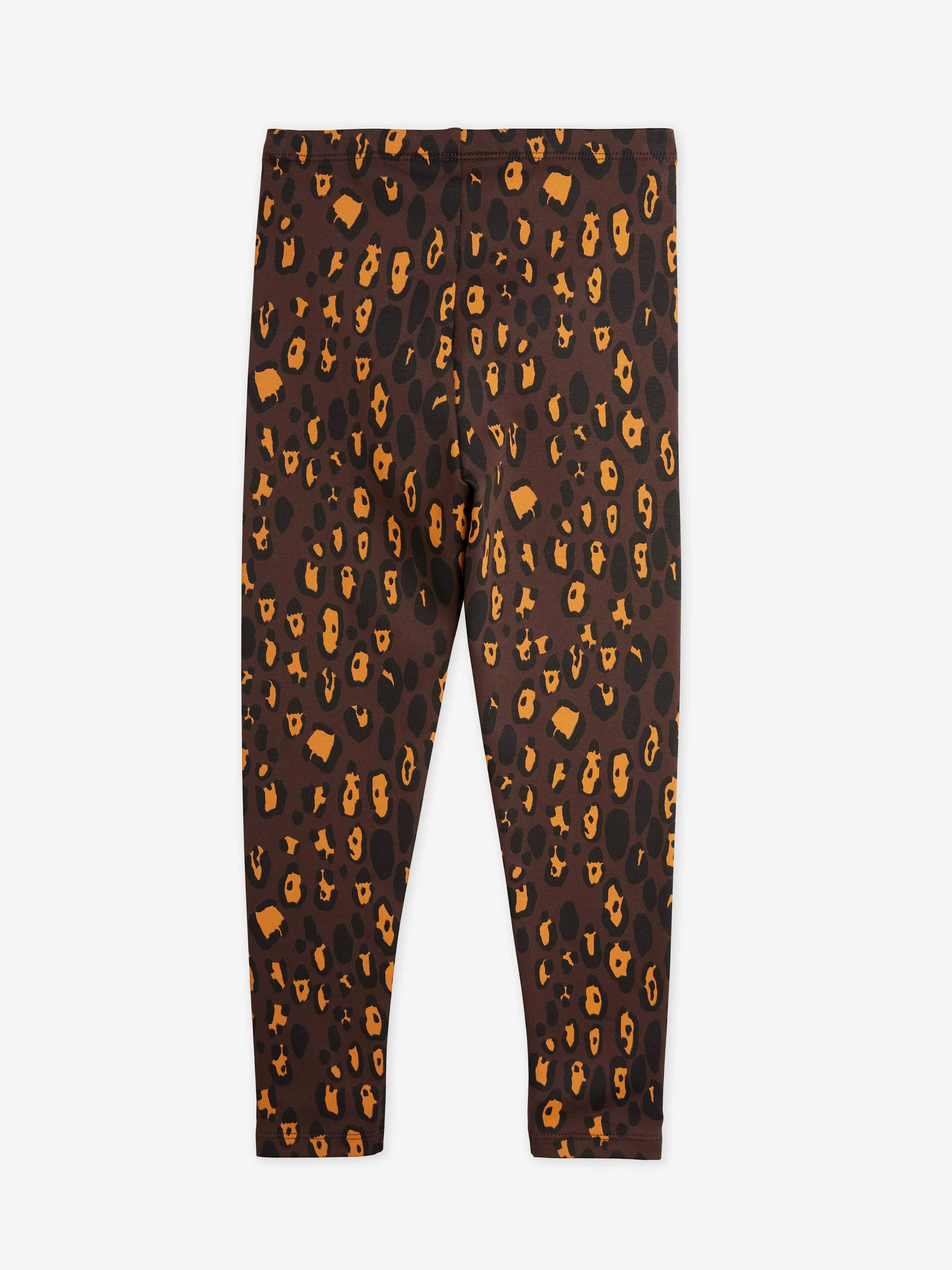 Mini Rodini Girls Leopard Print Leggings in Brown