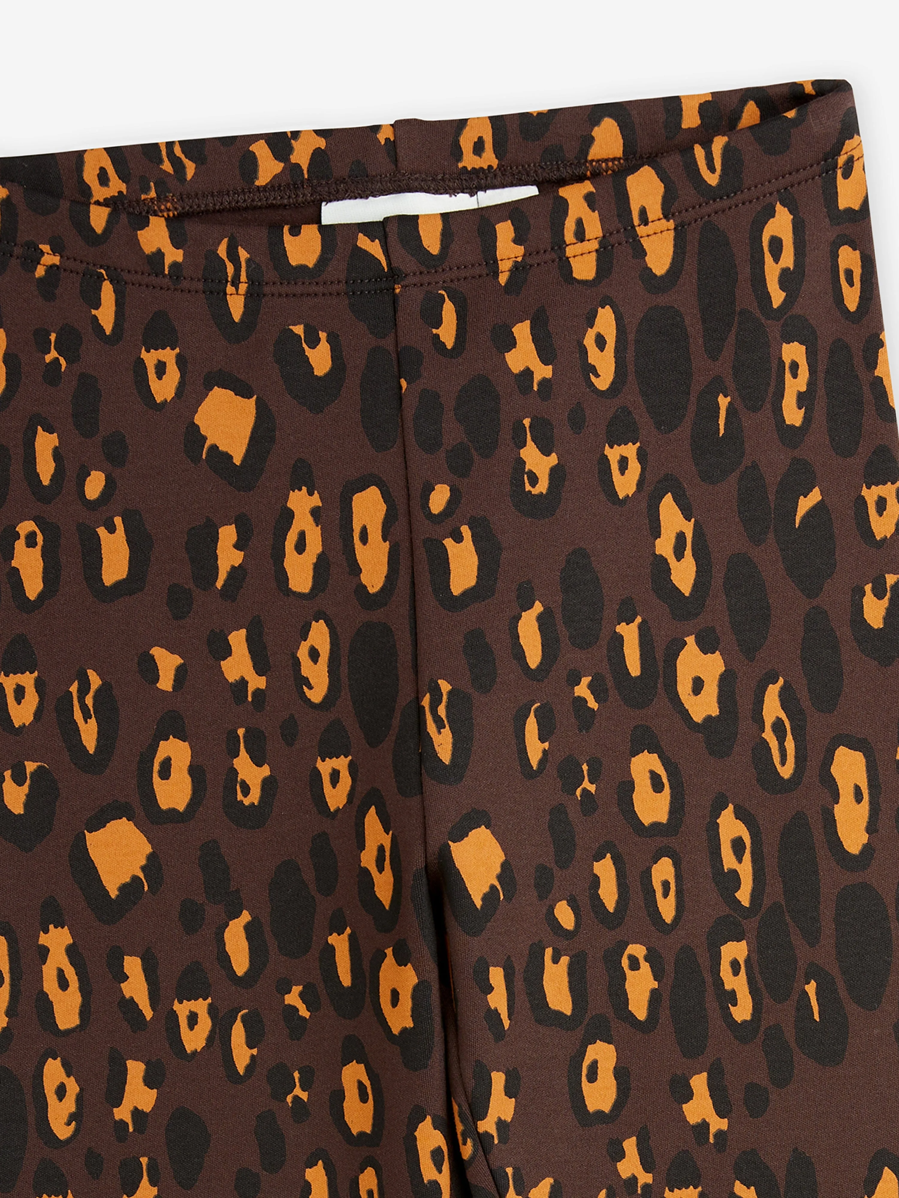 Mini Rodini Girls Leopard Print Leggings in Brown