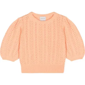 Mipounet Nora Cotton Openwork Sweater, Peach