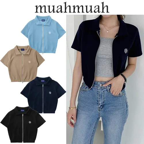 muahmuah  |Street Style Short Sleeves Logo Cardigans