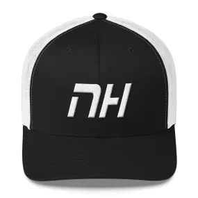 New Hampshire - Mesh Back Trucker Cap - White Embroidery - NH - Many Hat Color Options Available