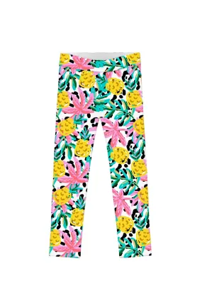 Pineapple Feast Lucy Colorful Summer Tropical Print Leggings - Girls