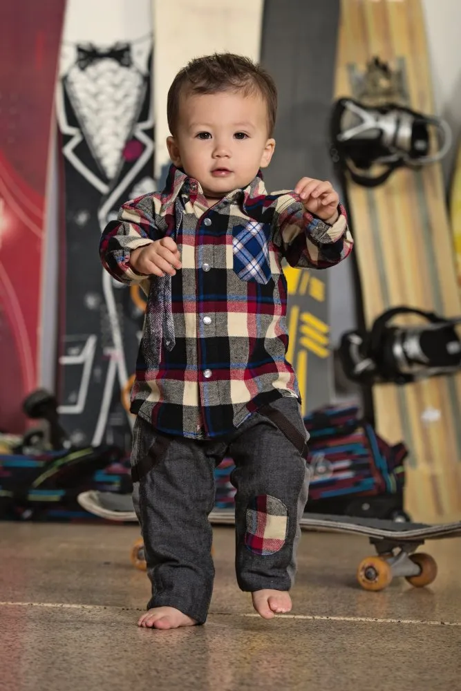 Plaid Workman Baby Jacket by: Mini Shatsu